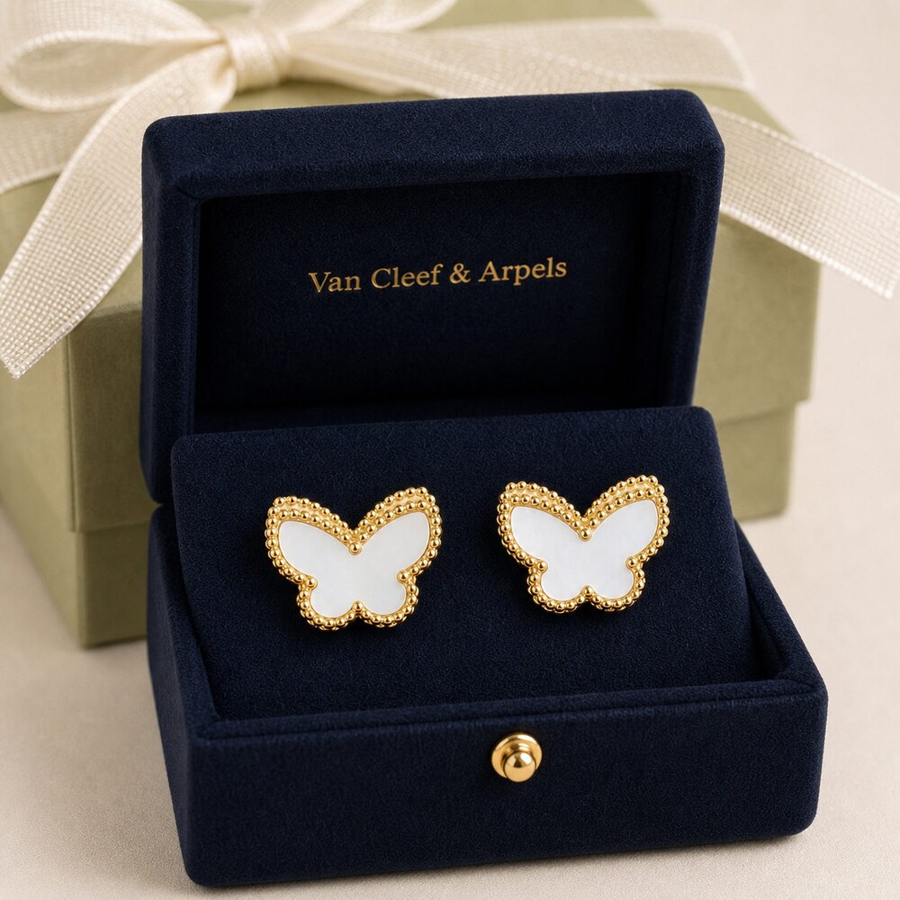 Van Cleef & Arpels Elegant Signature Earrings Style 6 | New with Box - Picture 3 of 9